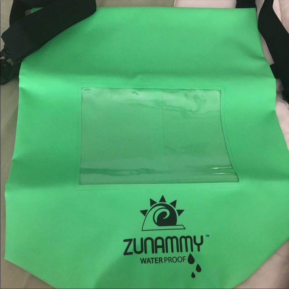 Waterproof backpack.